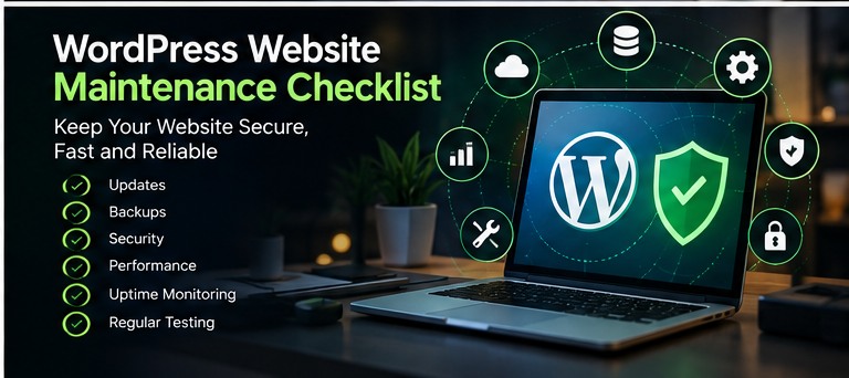 WordPress Website Maintenance Checklist for Small Businesses — illustrated website development guide